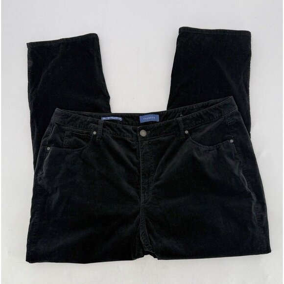 Talbots Plus Size‎ Black High-Waist Straight-Leg Curvy Corduroy Pants Sz 18W - Picture 3 of 9